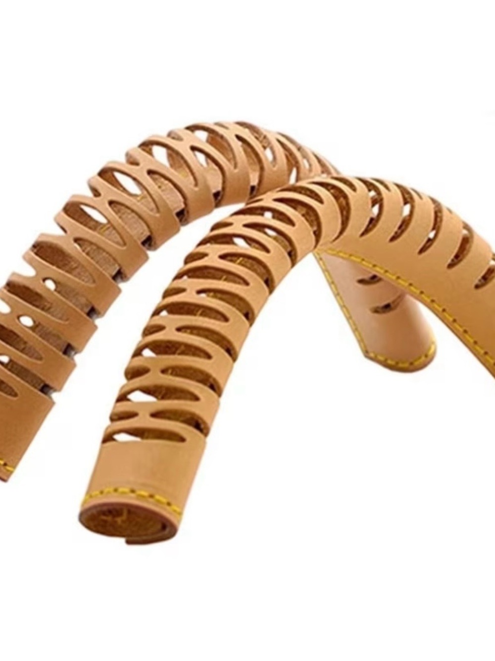 Tan Leather Braided Handle Wrap - Stylish Grip Cover